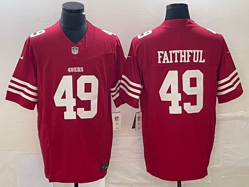 Men San Francisco 49ers 49 Faithful Red 2023 Nike Vapor Limited NFL Jersey